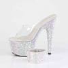 Pleaser - BEJEWELED712MS Mules à talons - Transparent/Couleur argent Product image
